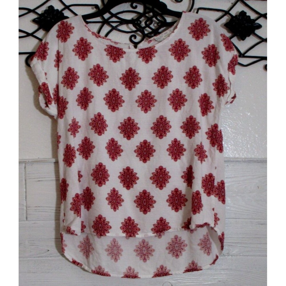 Pink Republic Women's Top Size L Short Sleeve Multicolored Round Neck
